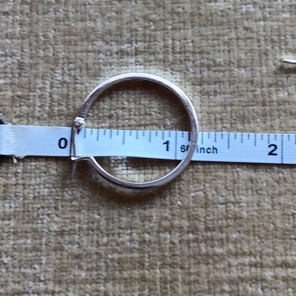 925 Silver Hoop Earrings - Picture 3 of 5